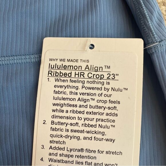 Lululemon Align Ribbed‎ High Rise Legging Utility Blue Size 12 New - Picture 3 of 11